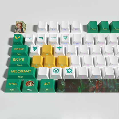 VALORANT SKYE KEYCAPS FULL SET TRANSPARENT