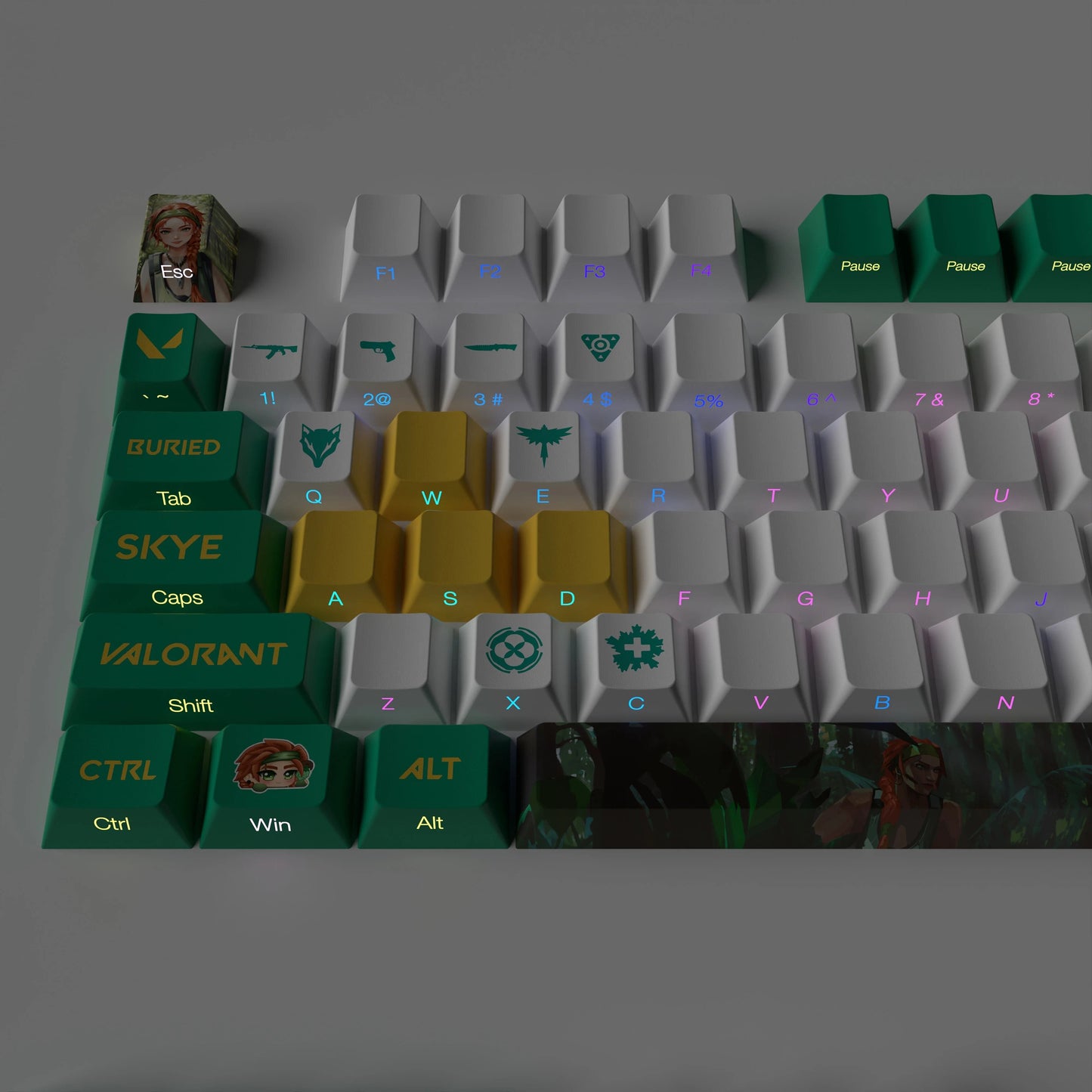 VALORANT SKYE KEYCAPS FULL SET TRANSPARENT