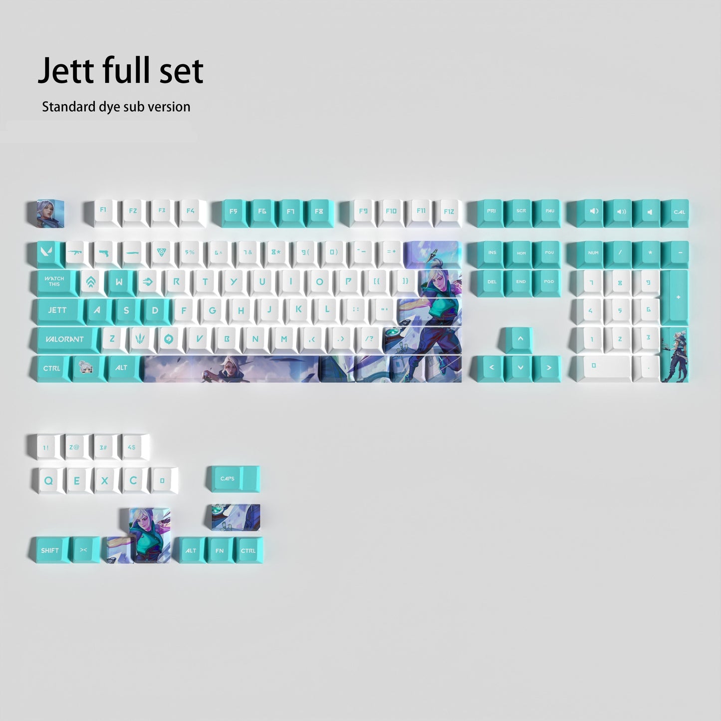 VALORANT JETT keycaps full set Transparent