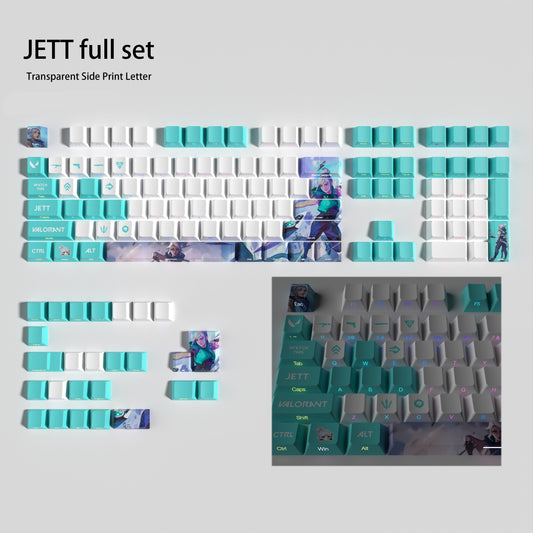 VALORANT JETT keycaps full set Transparent