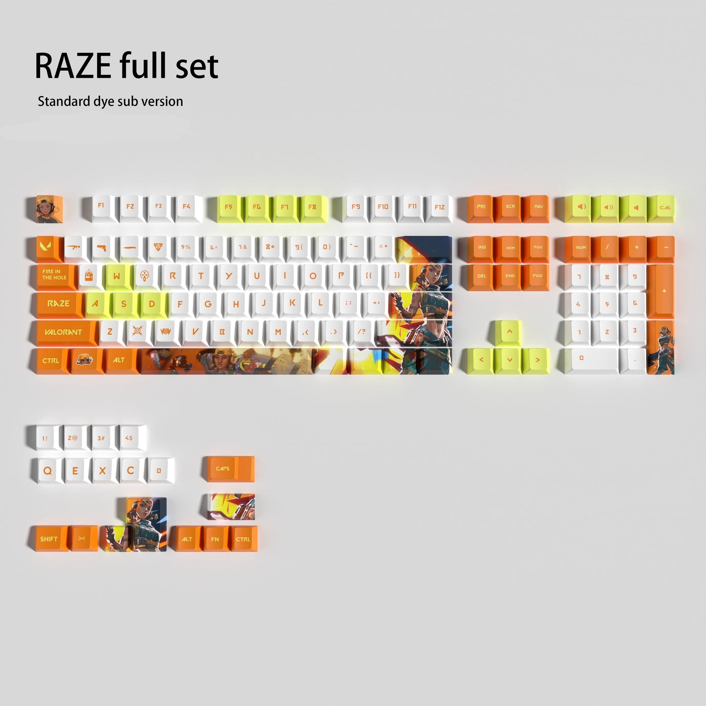 VALORANT Raze keycaps full set cherry Profile Transparent