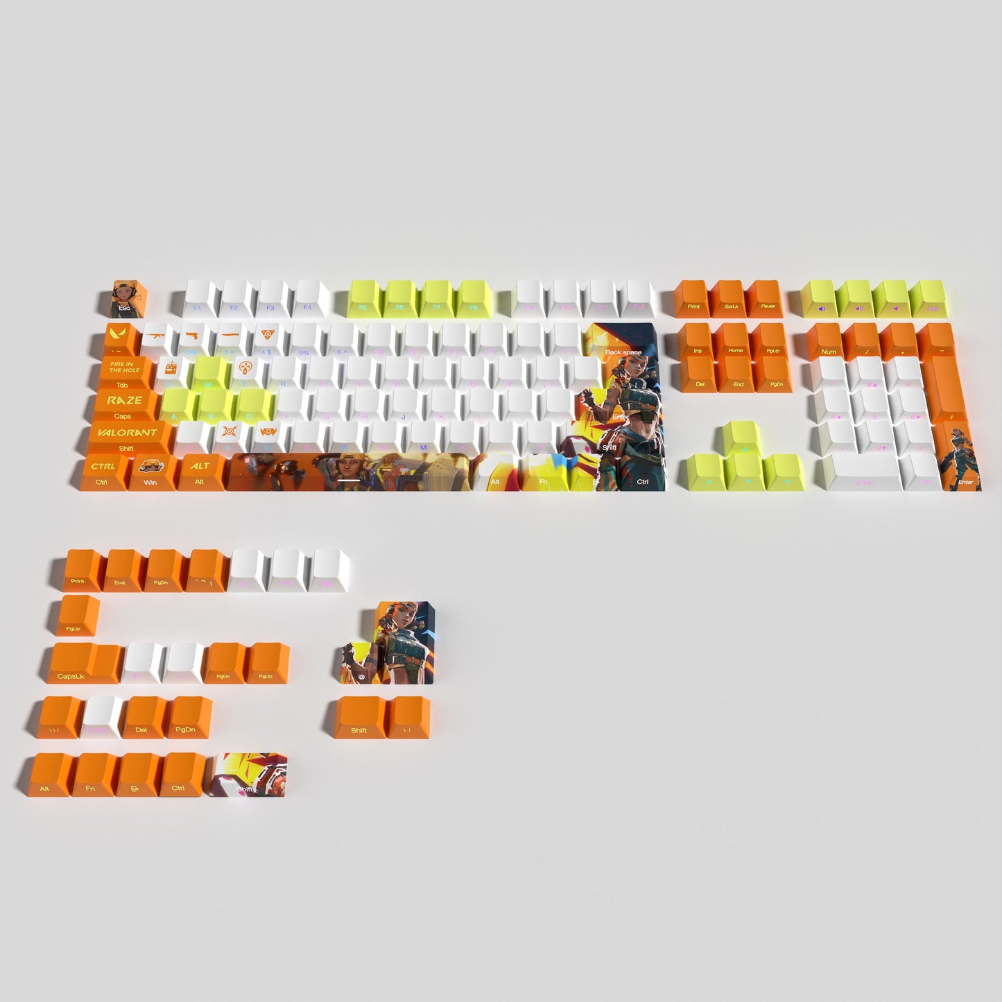 VALORANT Raze keycaps full set cherry Profile Transparent