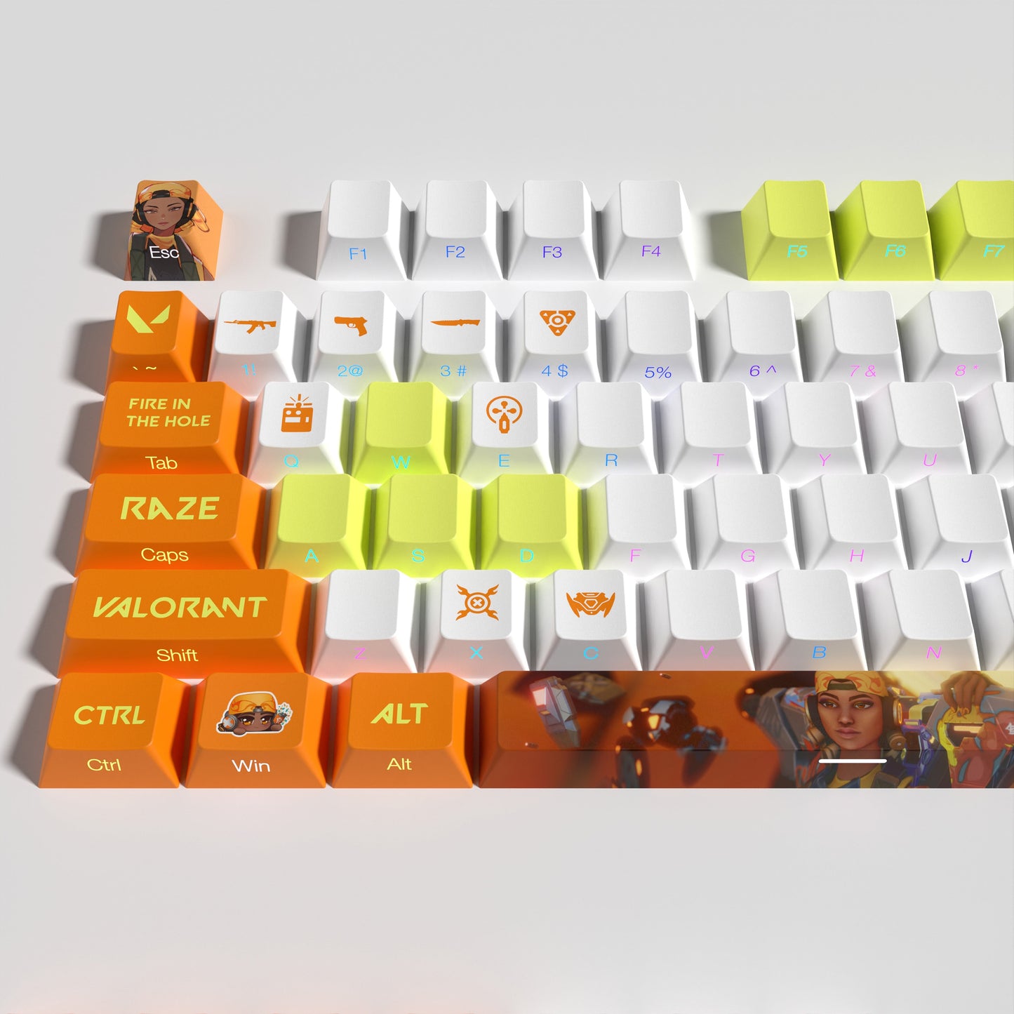 VALORANT Raze keycaps full set cherry Profile Transparent