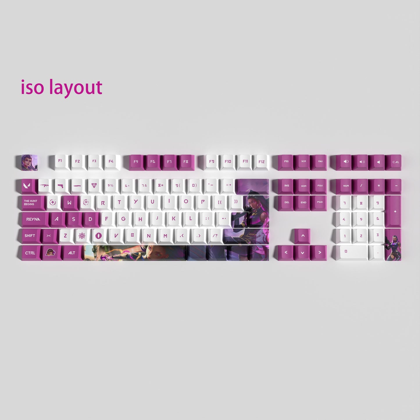 VALORANT Reyna keycaps full set cherry Profile Transparent